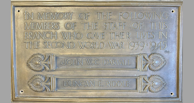 Photograph of London Euston Road branch Second World War memorial